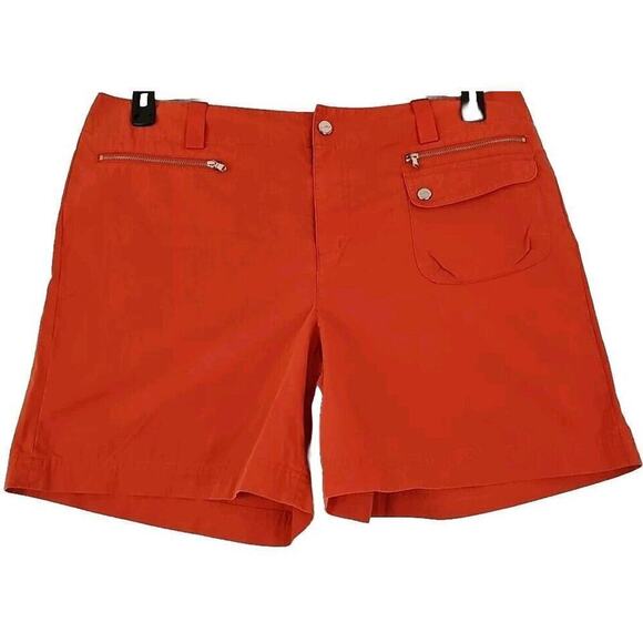 Lauren Ralph Lauren~Woman Size 16~ Orange Chino Bermuda Shorts Stretch Active. - Picture 1 of 9